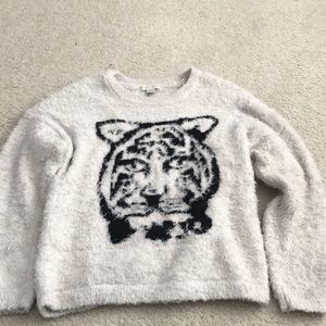 Fuzzy tiger sweater